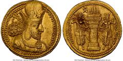 Ancients Oriental SASANIAN KINGDOM. Shahpur (Sabuhr) I the Great (AD 240-272). AV dinar (21mm, 7.45 gm, 3h). NGC Choice AU 5/5 - 3/5, slight bend. Mint I ("Ctesiphon"), Phase 2, ca. AD 260-272. Bust o