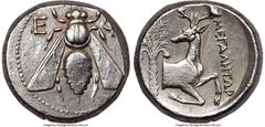 Ancients Greek IONIA. Ephesus. Ca. 4th century BC. AR tetradrachm (23mm, 15.38 gm, 12h). NGC Choice VF 3/5 - 3/5, brushed. Ca. 350-340 BC, Megalator, magistrate. E-Φ, bee with straight wings seen from