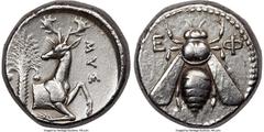 Ancients Greek IONIA. Ephesus. Ca. 4th century BC. AR tetradrachm (23mm, 15.21 gm, 12h). NGC Choice VF 5/5 - 2/5, brushed. Ca. 360-350 BC, Mus, magistrate. E-Φ, bee with straight wings seen from above