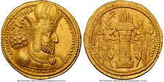 Ancients Oriental SASANIAN KINGDOM. Shahpur (Sabuhr) I the Great (AD 240-272). AV dinar (21mm, 7.41 gm, 3h). NGC Choice AU 5/5 - 4/5. Mint I ("Ctesiphon"), Phase 2, ca. AD 260-272. Draped bust of Shah