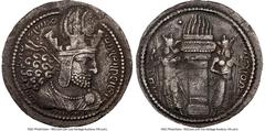 Ancients Oriental SASANIAN KINGDOM. Shahpur (Sabuhr) I the Great (AD 240-272). AR drachm (26mm, 3h). NGC Choice VF. Mint I ("Ctesiphon"), Phase 1b, ca. AD 244-252/3. Bust of Shahpur I right, wearing d