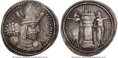 Ancients Oriental SASANIAN KINGDOM. Shahpur (Sabuhr) I the Great (AD 240-272). AR drachm (26mm, 2h). NGC VF, edge chips, scratches. Mint III ("Hamadan"), Phase 2, ca. AD 260-272. Draped bust of Shahpu
