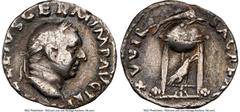 Ancients Roman Imperial Vitellius (late April-20 December AD 69). AR denarius (17mm, 2.62 gm, 5h). NGC Choice Fine 4/5 - 2/5, scratches, brushed, edge filing. Rome. A VITELLIVS GERM IMP AVG TR P, laur
