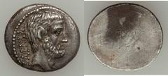 Q. Caepio Brutus (M. Junius Brutus) (54 BC). AR denarius (3.69 gm). Rome. BRVTVS, head of L. Junius Brutus right / Blank. Crawford 433/2. Sydenham 907. Junia 30. Unusual uniface example apparently str