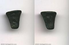 Sicily, Akragas. Circa 440 B.C. Cast AE hexas. Eagle standing left on one side of tooth-shaped coin-weight/Crab; on base, two pellets. SNG Cop 63. VF/G (crab indistinct), attractive even green patina.