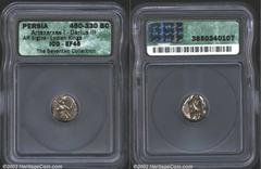 Lydia, Persian Imperial Coinage. Circa 450-330 B.C. AR siglos. Bearded archer right in kneeling-running attitude, holding spear and bow/Oblong incuse. 5.51 g. Babelon plate 86, 13. EF45 ICG. The relat