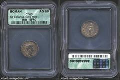 Otho, A.D. 69. AR denarius. Bare head right of Otho/Securitas standing left, holding wreath and scepter. RIC 10 [as R3], BMC 19. EF40 ICG, surfaces a bit rough. The bewigged emperor M. Salvius Otho ru