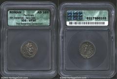 Pertinax, A.D. 193. AR denarius. Laureate head right of Pertinax/Aequitas standing to left holding scales and cornucopiae. RIC 1(a) [as R2], C. 2. VF35 ICG. Aequitas, the allegorical personification o