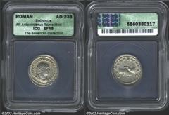 Balbinus, A.D. 238. AR antoninianus. Radiate, cuirassed and draped bust right of Balbinus/Clasped hands. RIC 10, C. 3. EF45 ICG. Of the six emperors who ruled in A.D. 238, the joint reign of Balbinus 