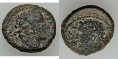 Nysa Scythopolis, Decapolis, lot of 6. Caligula (16 mm), Bust Caligula l./Bust Caligula r., Barkay 8; Nero (19.2 mm), Dionysos bust r./crossed spears with shield, Ros. 10; Caracalla (28.1 mm), Zeus se