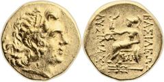 Time of Mithradates VI (120-63 BC). AV stater (18mm, 8.32 gm, 12h). Types of Lysimachus of Thrace. Callatis, ca. 88-86 B.C. Head of the deified Alexander the Great right wearing diadem and horn of Amm
