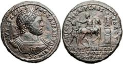 MYSIA. Pergamum. Caracalla (AD 198-217). Æ medallion (42mm, 36.46 gm, 12h). Marcus Caerelius Attalus, magistrate. AVTKPA K MA-PKOC AVP ANTΩNЄINOC, laureate and cuirassed bust right; gorgoneion on brea