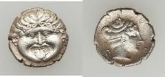 MACEDON - THRACE. Lot of two (2) AR hemidrachms. Includes: MACEDON, Neapolis. Ca. 424-350 BC. AR hemidrachm (1.76 gm). Gorgon facing / Head of nymph right. SNG ANS 433. SNG Copenhagen 227. Slight poro