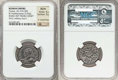 Probus (AD 276-282). Billon antoninianus (21mm, 3.47 gm, 12h). Serdica, AD 277. BONO IMP PROBO INVICT AVG, radiate, helmeted and cuirassed bust of Probus left, holding spear over right shoulder and sh