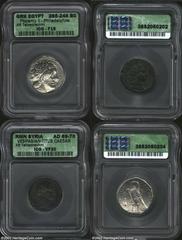 Egyptian Tetradrachms, Ptolemy II AR tetradrachm of Tyre, F15 ICG with numerous surface marks. Plus, Alexandrian billon tetradrachm of Vespasian, Year Two, with bust of Titus on the reverse, VF 30 ICG