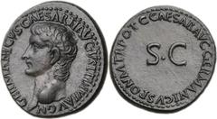 Ancients Roman Imperial Germanicus Caesar, father of Caligula (died AD 19). Æ as (29mm, 12.08 gm, 12h).  Struck under Caligula, Rome, AD 37-38. GERMANICVS CAESAR TI AVGVST F DIVI AVG N, bare head of G
