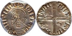 Ireland Hiberno-Norse Penny ND (1035-60), S-6133, Long Cross without Hand type, 14.5 grains, MS63 PCGS, a glorious medieval penny, richly patinated and boldly struck. One of the finest of its era ever