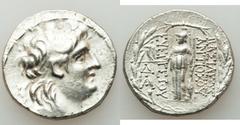 Ancients Greek SELEUCID KINGDOM - PTOLEMAIC KINGDOM. Lot of two (2) AR tetradrachms.  SELEUCID KINGDOM. Antiochus VII Euergetes (Sidetes) (138-129 BC). AR tetradrachm (16.40 gm). Diademed head of Anti