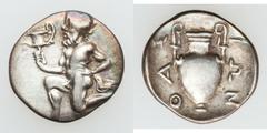 Ancients Ancient Lots GREECE-ROMAN REPUBLIC. Lot of four (4) small AR coins.  Includes: (1-2) THRACIAN ISLANDS. Thasos. Ca. 411-350 BC. 2 AR obols. Satyr running right or left holding cantharus / Amph
