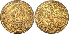 Edward III (1327-77) gold Noble ND, S-1502, North-1231, Treaty Period (1363-69), Duke of Aquitaine title, Cross Potent, struck 1363-69 at London, saltire before king's name, MS63 PCGS, a beautiful exa