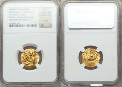 PONTIC KINGDOM. Time of Mithradates VI (120-63 BC). AV stater (8.26 gm).  In the name and types of Lysimachus. Callatis, Diademed head of Alexander the Great right, wearing horn of Ammon / Athena enth