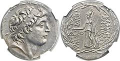 SELEUCID KINGDOM. Antiochus VII Euergetes-Sidetes (138-129 BC). AR tetradrachm (28mm, 16.32 gm, 12h). Posthumous issue of Cappadocian Kingdom, struck under Ariarathes VII (112/0-100 BC), ca. 104-102 B