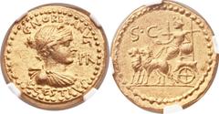 L. Cestius and C. Norbanus (43 BC). AV aureus (20mm, 8.04 gm, 10h). Rome, January-April 43 BC. C • NORBANVS  L• CESTIVS, draped bust of Sibyl (or Venus) right; P R in right field  / S • C, Cybele on t