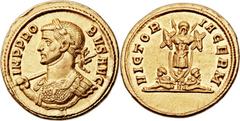 Probus (AD 276-282). AV aureus (21mm, 5.94 gm, 12h).  Rome, AD 281. IMP PRO-BVS AVG, laureate and cuirassed bust of Probus left, wearing aegis, seen from front, holding spear over right shoulder / VIC