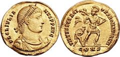 Julian II 'The Philosopher' (AD 360-363). AV solidus (22mm, 4.46 gm, 12h).  Constantinople, AD 361. FL CL IVLIA-NVS P F AVG, pearl-diademed, draped and cuirassed bust of Julian right, with slight bear