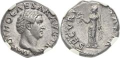 Otho (AD 69). AR denarius (18mm, 3.36 gm, 7h). Rome, 15 January-mid April AD 69. IMP OTHO CAESAR AVG TR P, bare head right / SECVRITAS P R, Securitas standing left, holding wreath and scepter. RIC 10 