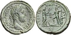 Commodus (AD 177-192). Orichalcum sestertius (34mm, 27.77 gm, 12h). Rome, AD 192. L AEL AVREL COMM AVG P FEL, laureate head right / PROVIDENTIAE AVG, Commodus as Hercules standing left, holding club o