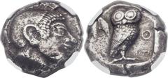 ATTICA. Athens. Ca. 500-480 BC. AR tetradrachm (21mm, 16.14 gm, 6h). Helmeted head of Athena right / Owl standing right, head facing, olive sprig to left; AΘE to right; all within incuse square. Seltm