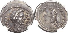 Julius Caesar as Dictator (49-44 BC). AR denarius (18mm, 4.00 gm, 2h). Rome, M. Mettius as Moneyer, March-April 44 BC. Wreath head of Caesar right; CAESAR to right, IMPER to left / Venus standing left