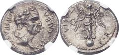 Galba (AD 68-69). AR denarius (19mm, 3.42 gm, 7h). Uncertain mint in Gaul (Narbo?), ca. April-late autumn AD 68. SER GALBA IMPERATOR, laureate head of Galba right / VICTORIA P R, Victory standing on g