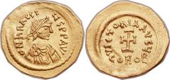 Heraclius (AD 610-641). AV tremissis (17mm, 1.42 gm, 6h).  Constantinople, AD 613-641. σN hЄRALI-ЧS PP AVI, diademed, draped and cuirassed bust of Heraclius right / VICTORIA AVςЧ, cross potent, CONOB 