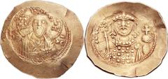 Nicephorus III Botaniates (1078-1081). EL histamenon nomisma (28mm, 4.35 gm, 6h). Constantinople, 1078. Barred IC - XC, facing half-length bust of Christ Pantocrator, with cruciform nimbus with five p