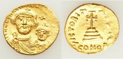 Heraclius (AD 610-641), with Heraclius Constantine (AD 613-641). Lot of two (2) AV solidi. Both coins of type: Constantinople. Crowned busts of Heraclius and Heraclius Constantine facing, each wearing