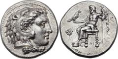 MACEDONIAN KINGDOM. Alexander III the Great (336-323 BC). AR tetradrachm (27mm, 16.90 gm, 11h). Lifetime issue of Memphis, ca. 332-323 BC. Head of Heracles right, wearing lion-skin headdress / AΛEΞANΔ