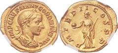 Gordian III (AD 238-244). AV aureus (19mm, 4.74 gm, 12h).  Rome, AD 239. IMP CAES M ANT GORDIANVS AVG, laureate, draped and cuirassed bust of Gordian right / P M TR P II COS P P, Providentia standing 