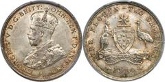 George V Florin 1914-H MS63 PCGS, Heaton mint, KM27. A key conditional rarity for this this denomination, resulting from its series-low mintage (tied with the 1915 London mint florin) of a half-millio