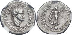 Galba (AD 68-69). AR quinarius (15mm, 1.71 gm, 7h).  Uncertain mint in Gaul, November AD 68-15 January AD 69. SER · GALBA · IMP · CAESAR · AVG · P · M · T · P ·, laureate head of Galba right / VICTORI