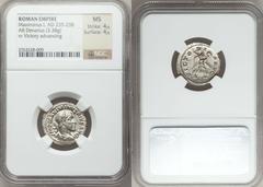 Maximinus I Thrax (AD 235-238). AR denarius (3.38 gm). Rome, AD 235-236. Laureate, draped and cuirassed bust of Maximinus right / Victory advancing right, holding wreath and palm. RIC 16. RSC 99. Abso