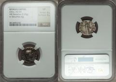 Otho (AD 69). AR denarius (3.24 gm). Rome, January-April AD 69. Bare, bewigged head of Otho right / Securitas standing left, holding wreath and scepter. RIC I 8. RSC 17. NGC VF 4/5 - 3/5.