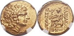 PONTIC KINGDOM. Time of Mithradates VI (120-63 BC). AV stater (20mm, 8.24 gm, 12h). Tomis, types of Lysimachus of Thrace, 88-86 BC. Diademed head of the deified Alexander the Great right, with horn of