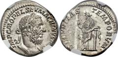 Macrinus (AD 217-218). AR denarius (19mm, 3.30 gm, 1h). Rome, AD 217/8. IMP C M OPEL SEV MACRINVS AVG, laureate and cuirassed bust of Macrinus right / SECVRITAS TEMPORVM, Securitas standing facing, he