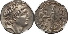 SELEUCID KINGDOM. Antiochus VII Euergetes-Sidetes (138-129 BC). AR tetradrachm (16.43 gm). Posthumous issue of Cappadocian Kingdom, struck under Ariarathes VII (112/0-100 BC), ca. 104-102 BC. Diademed