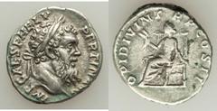 Pertinax (AD 193). AR denarius (3.60 gm). Rome, January-March AD 193. Laureate head of Pertinax right / Ops seated left, holding two grain ears. RIC 8a (R2). RSC 33. Very rare, with an attractive port