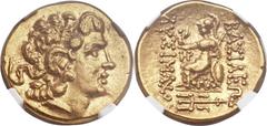 PONTIC KINGDOM. Time of Mithradates VI (120-63 BC). AV stater (19mm, 8.30 gm, 12h). NGC Choice AU S  5/5 - 5/5. Types of Lysimachus of Thrace. Callatis or Chalcedon, ca. 88-86 B.C. Head of the deified