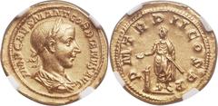 Gordian III (AD 238-244). AV aureus (20mm, 5.08 gm, 6h). NGC AU 5/5 - 4/5. Rome, AD 240. IMP CAES M ANT GORDIANVS AVG, laureate, draped and cuirassed bust of Gordian right / P M TR P II COS P P, Gordi