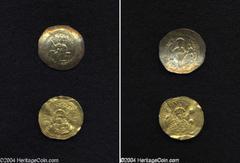 Lot of two Byzantine histamenon nomisma. Includes: Michael IV. AV. SB 1824. VF, several creases // Nicephorus III. EL. SB 1881. Near Fine. Estimate: 250-300 USD